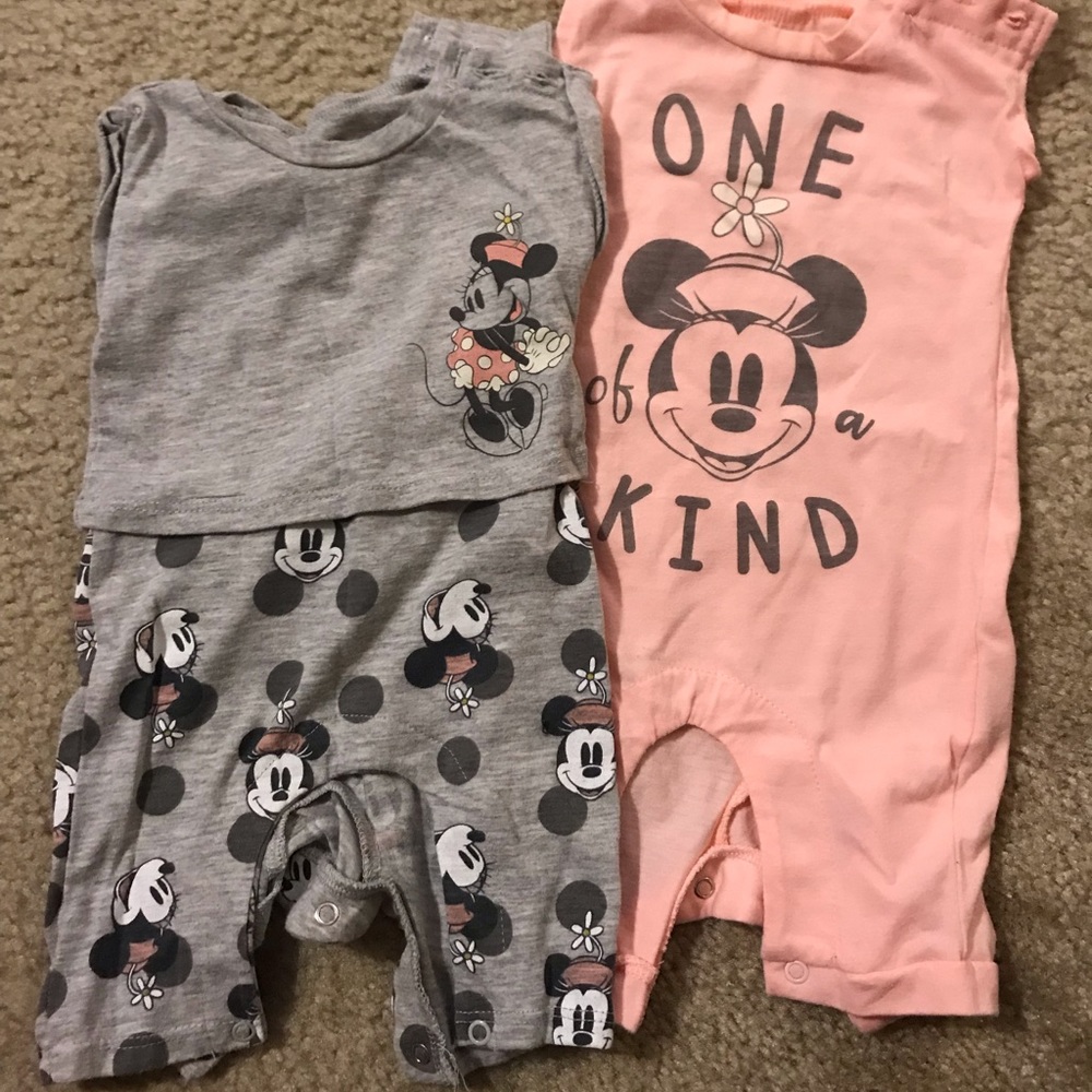 2 NB Disney Rompers &  2 Carter’s NB Dresses